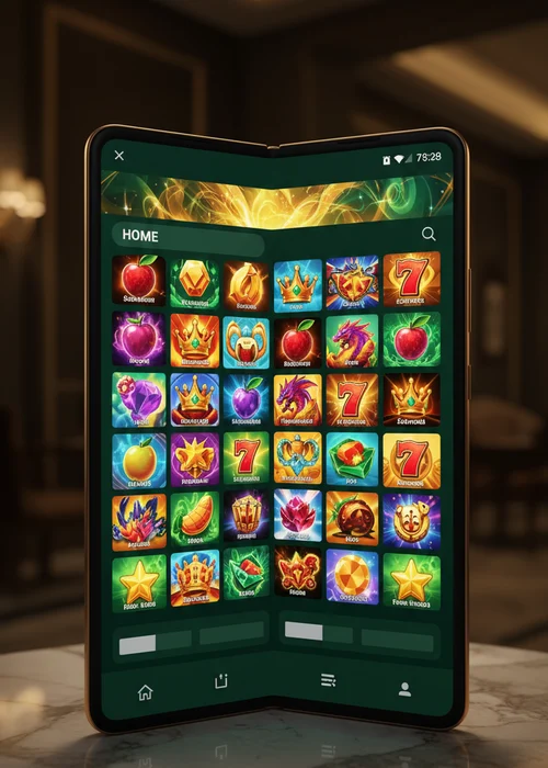 7 Reel Casino lobby featuring diverse slot games and a welcome bonus banner for new players