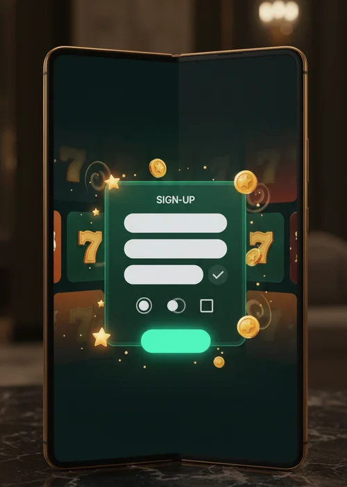 7 Reel Casino registration form screenshot showing email, password, and currency selection for new players